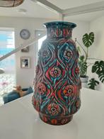 Vintage West-Duitsland Fat Lava Vaas - Rood/Blauw, Ophalen