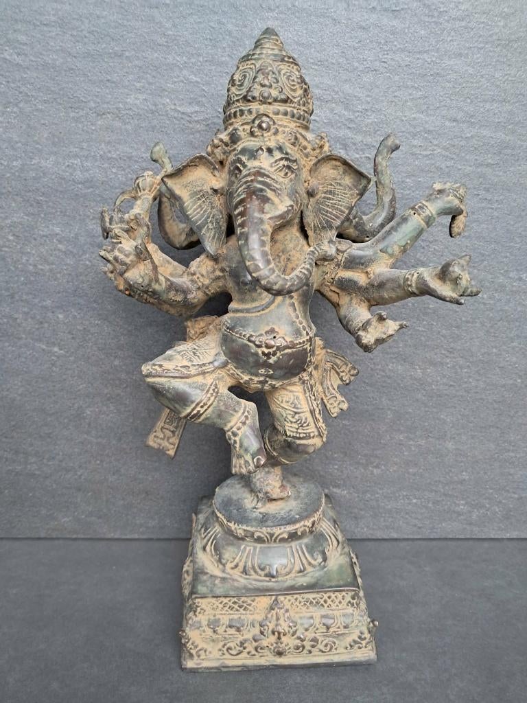 3-zijdig Ganesh/Ganapati/bronzen beeld/India/Azië, Ophalen of Verzenden