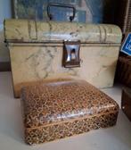 Birma riet Blik Doosje Kandelaar Verkade waxinelichtjes., Antiek en Kunst, Ophalen of Verzenden