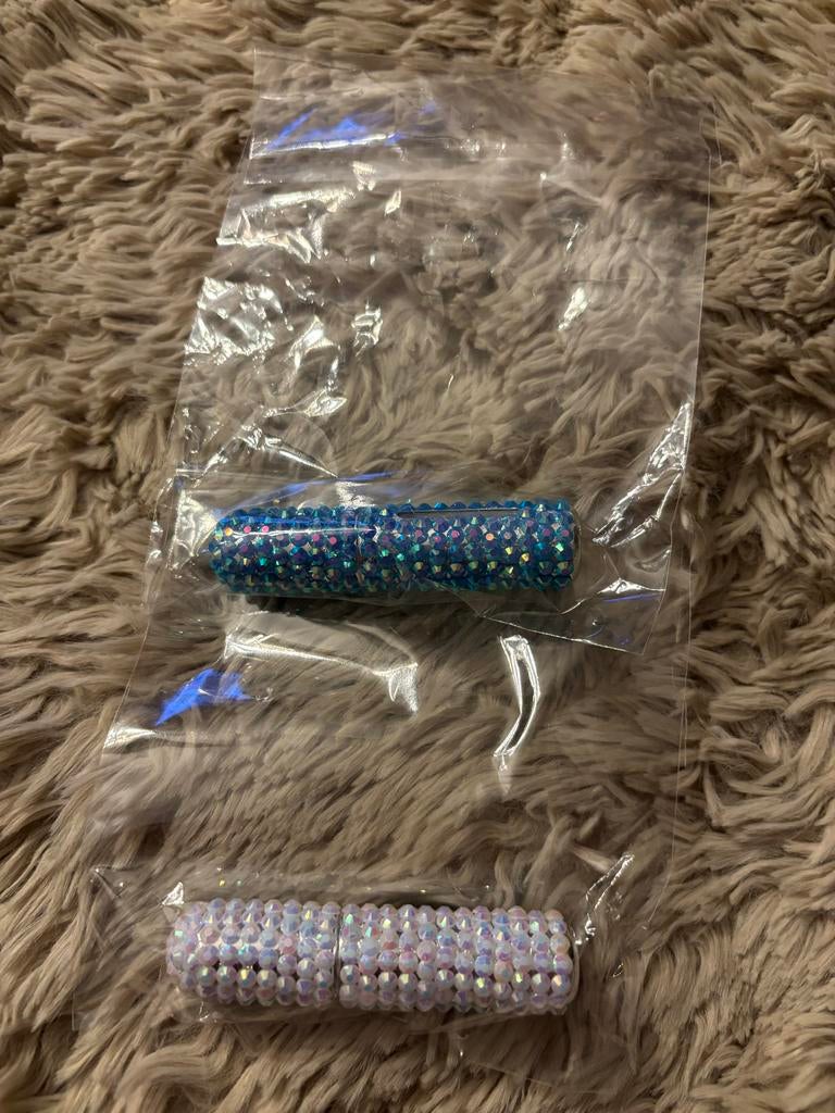 Spiegels en parfum houder met steentjes, Gebruikt, Wit, Ophalen of Verzenden, Handen en Nagels