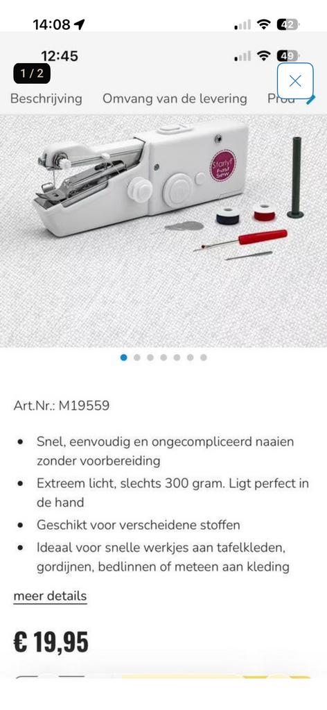 mini naaimachine, Hobby en Vrije tijd, Naaimachines en Toebehoren, Ophalen of Verzenden, Zo goed als nieuw, Naaimachine, Overige merken