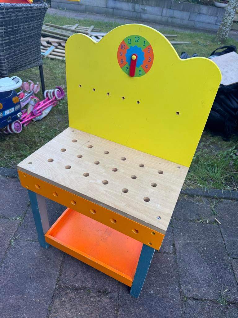 Houten speelgoed werkbank voor kinderen, Ophalen, Gebruikt, Jongen of Meisje