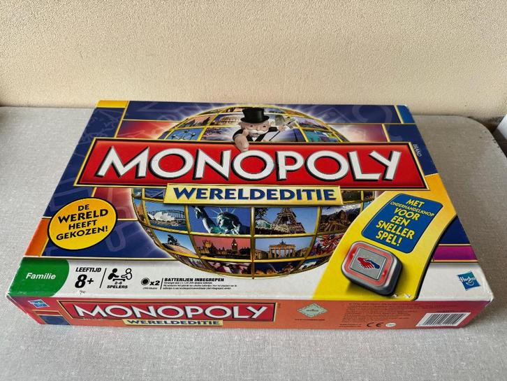 NIEUWSTAAT Monopoly Wereld editie INHOUD onderdelen NIEUW, Hobby en Vrije tijd, Gezelschapsspellen | Bordspellen, Nieuw, Een of twee spelers