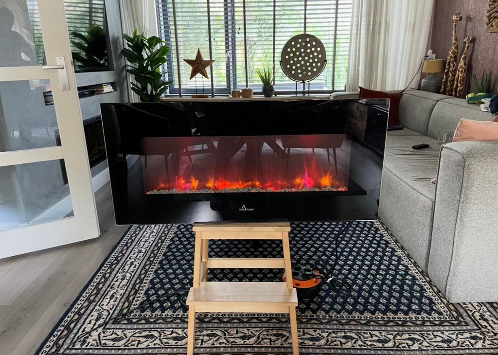 Livin Flame Brighton 98cm - elektrische sfeerhaard hanghaard, Ophalen, Zo goed als nieuw, Hangende haard, Elektrische haard