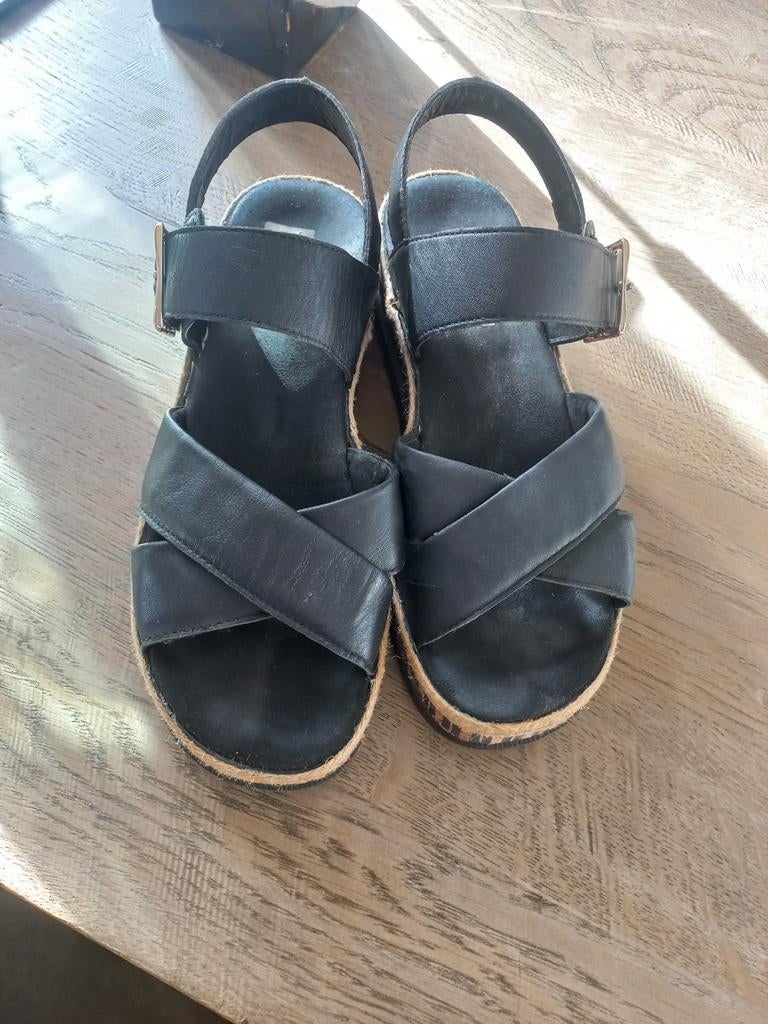 Zwarte sandalen van Rieker, maat 40, Zwart, Gedragen, Rieker, Sandalen of Muiltjes