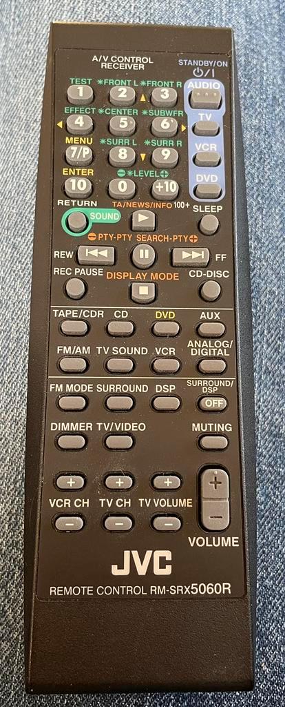 JVC afstandsbediening RM-SRX5060R, Audio, Tv en Foto, Afstandsbedieningen, Zo goed als nieuw, Origineel, Receiver of Versterker