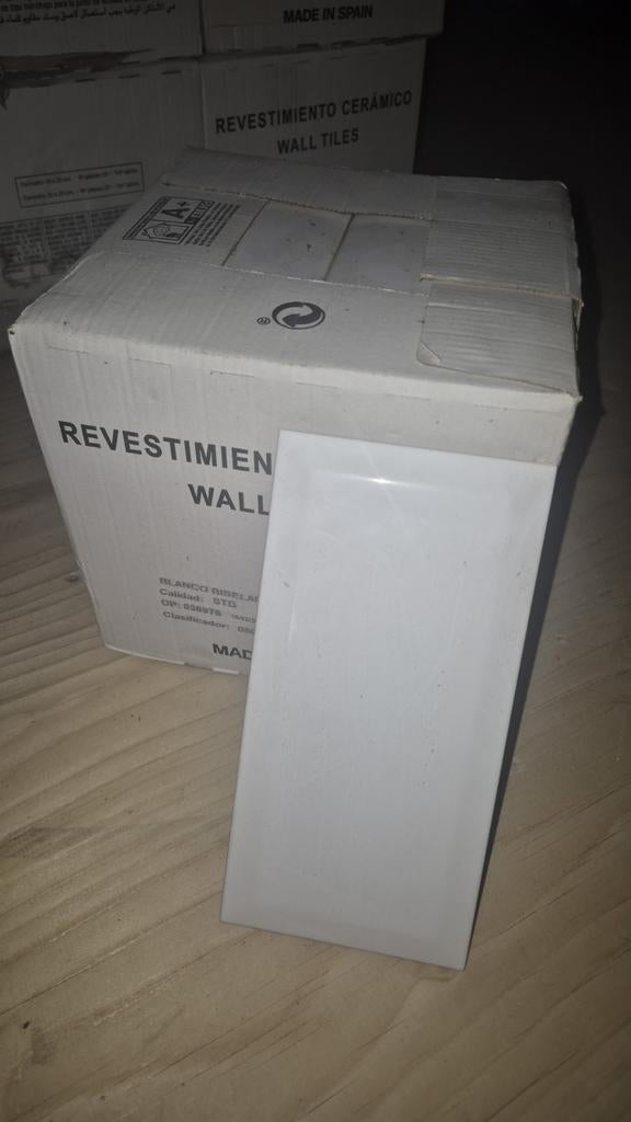 9 dozen witte glanzende metro tegels, Nieuw, Ophalen of Verzenden, Minder dan 5 m², Wandtegels