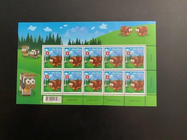 postzegelvel Lego Koe Zwitserland postfris, Ophalen of Verzenden, Postfris