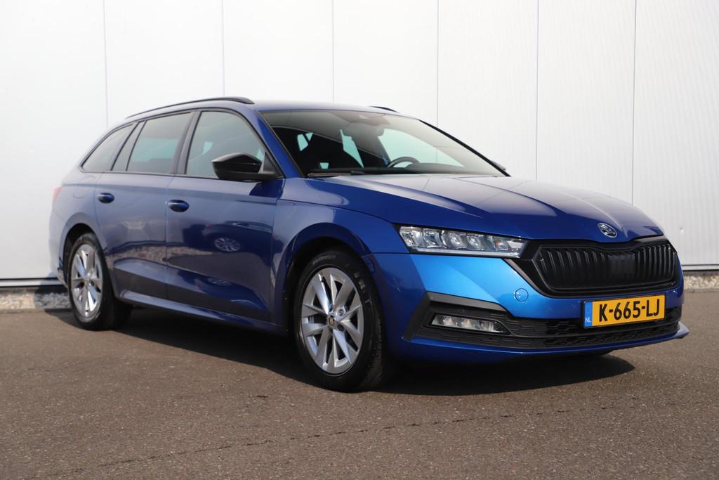 Skoda Octavia Combi 1.0 e-TSI Sport Business 110PK Automaat, Stof, Gebruikt, Met garantie (alle), Blauw