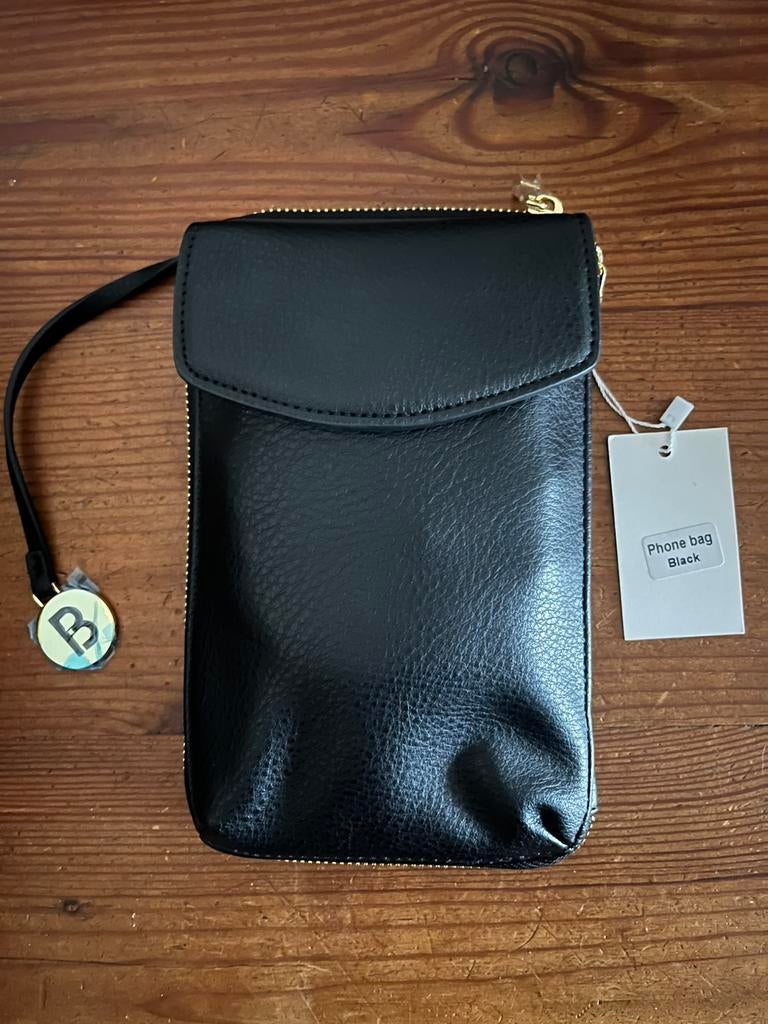 Zwart telefoon tasje / NIEUW!, Ophalen of Verzenden, Nieuw, Zwart, Leer