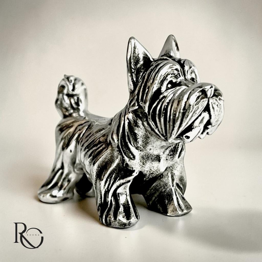 Handgegoten Zilveren Miniatuur Yorkshire Terrier, Ophalen of Verzenden, Nieuw, Dier