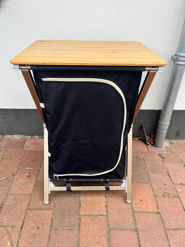 Camping keukenkast met bamboe blad - Red Wood, Ophalen, Zo goed als nieuw, Campingkast