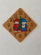 Leuke houten vintage leerklok van Sio. 25 cm., Ophalen of Verzenden, Zo goed als nieuw