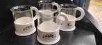 4 Picknick theeglazen in Bodum houders., Overige materialen, Verzenden, Zo goed als nieuw, Overige stijlen