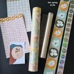 Inpakset spring stickers bloemen papier vlinders lente folie, Verzenden, Nieuw