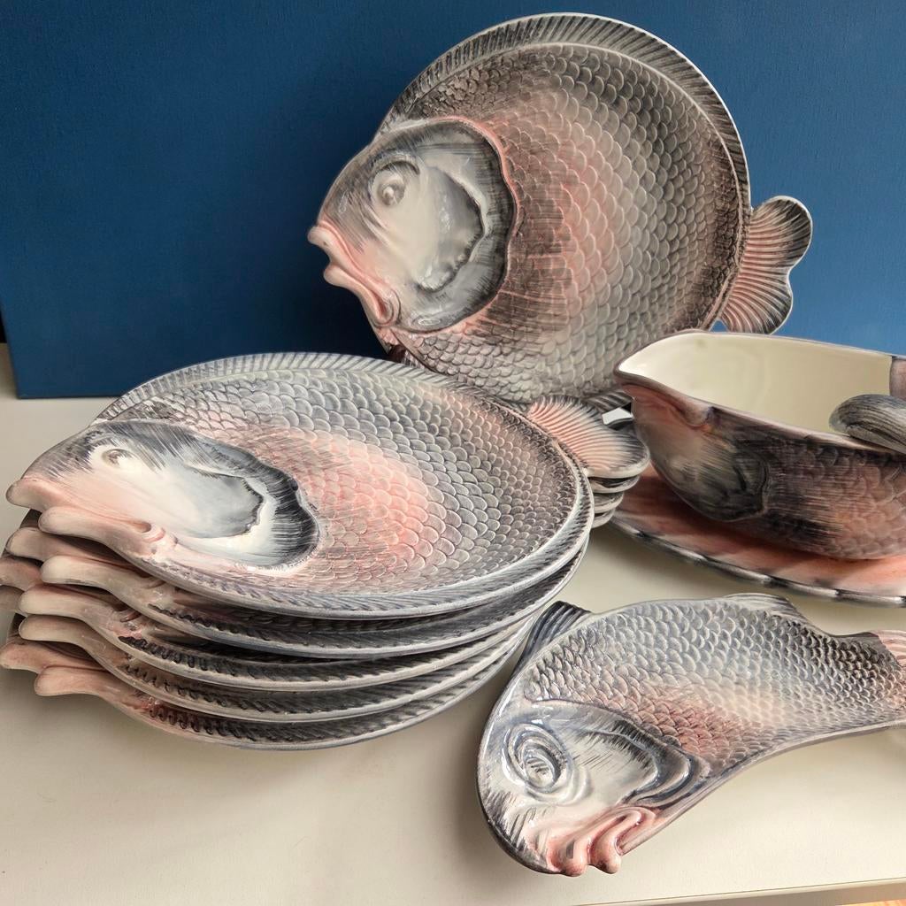 Compleet Vis Servies R. BLANCHE - Uniek en Decoratief, Ophalen of Verzenden