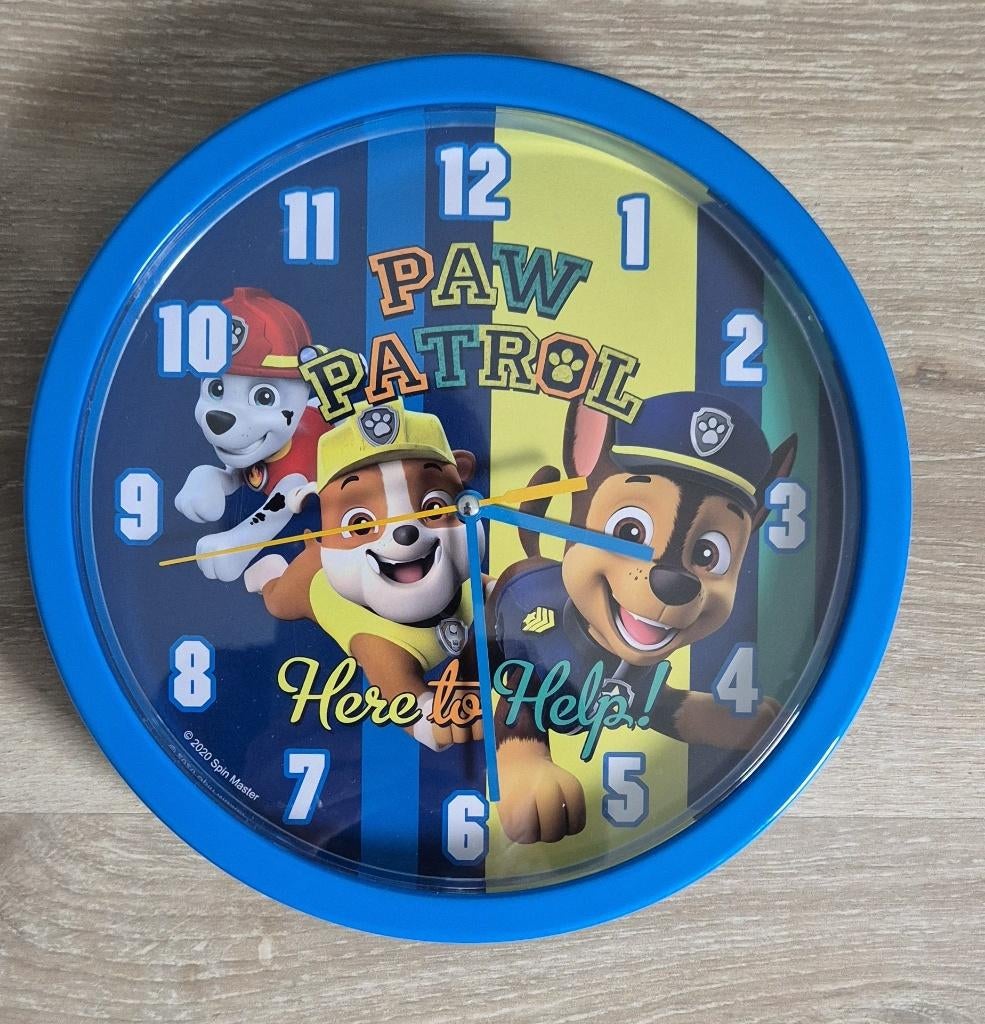 Paw Patrol. Wandklok., Kinderen en Baby's, Kinderkamer | Inrichting en Decoratie, Ophalen of Verzenden, Zo goed als nieuw, Klok