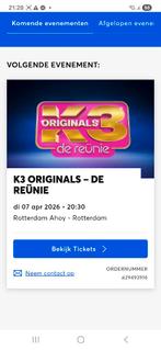 K3 7 April  Originals, Tickets en Kaartjes, Evenementen en Festivals, Eén persoon