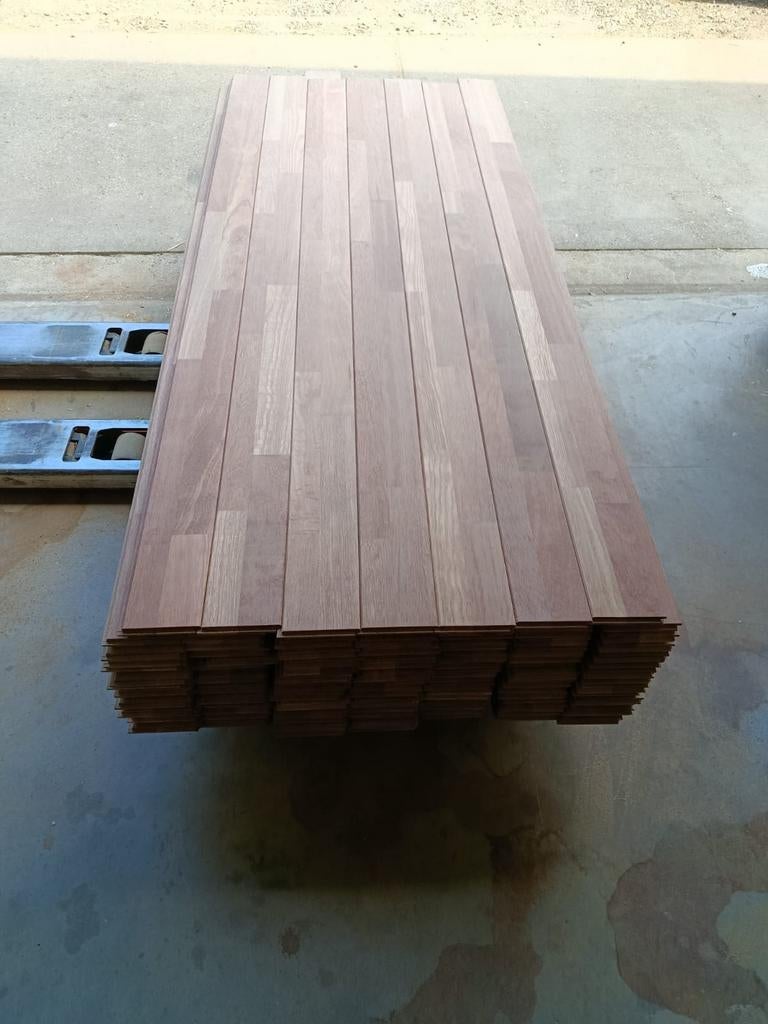 20M2 massief Iroko Kambala tropisch hardhout #VERNIEUWD#, Gebruikt, 50 tot 150 cm, 10 m² of meer, 10 tot 30 cm