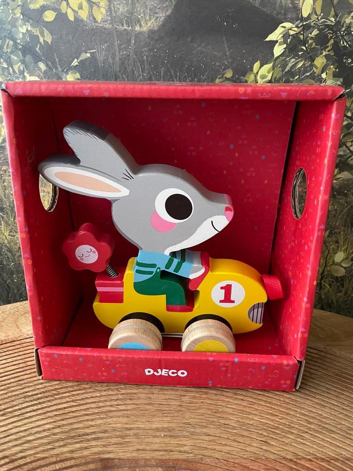 Djeco Roulapic Konijn Houten Duw- of Trekspeelgoed, Kinderen en Baby's, Speelgoed | Houten speelgoed, Nieuw, Duw- of Trekspeelgoed