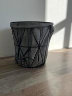 Bijzettafeltje/ mand zwart met grijs, metaal, Huis en Inrichting, Tafels | Bijzettafels, Ophalen, Minder dan 55 cm, Metaal of Aluminium