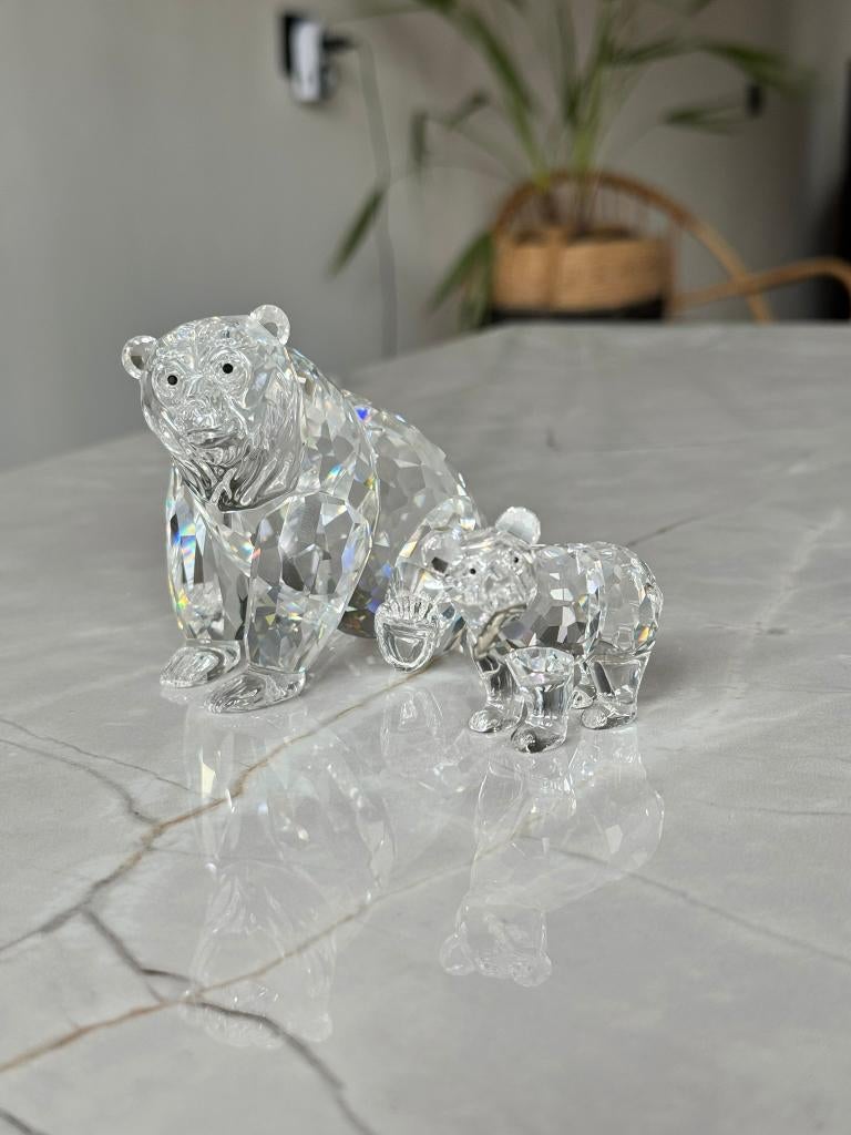 Swarovski beren set – beer met jong + vis, Verzamelen, Swarovski, Ophalen, Zo goed als nieuw, Figuurtje
