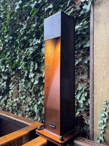 Cortenstaal tuinverlichting, buitenlampen, tuinspot, Tuin en Terras, Buitenverlichting, Nieuw, Staande lamp, Staal, Minder dan 50 watt