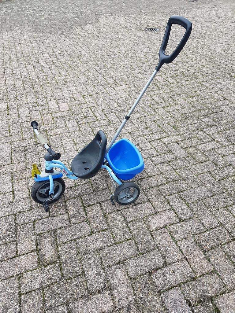 puky ceety blauw driewieler met duwstang,, Ophalen, Gebruikt, Puky, Duwstang
