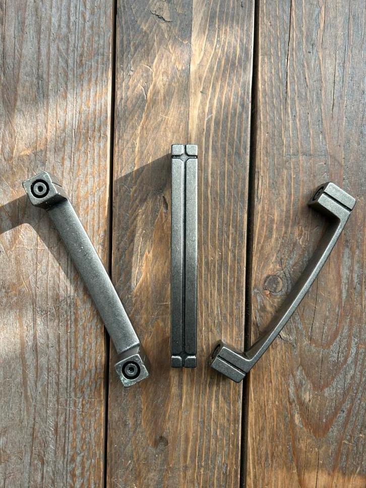 11 Geborsteld staal keukengreepjes, Huis en Inrichting, Keuken | Keukenbenodigdheden, Gebruikt, Ophalen of Verzenden