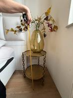 Decoratief tafeltje met vaas en bloemen, 45 tot 60 cm, Minder dan 55 cm, Gebruikt, Metaal of Aluminium