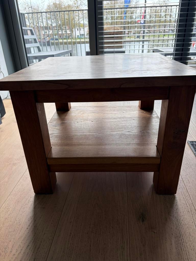 Zware eiken salontafel, Ophalen, Vierkant, 50 tot 100 cm, Minder dan 50 cm