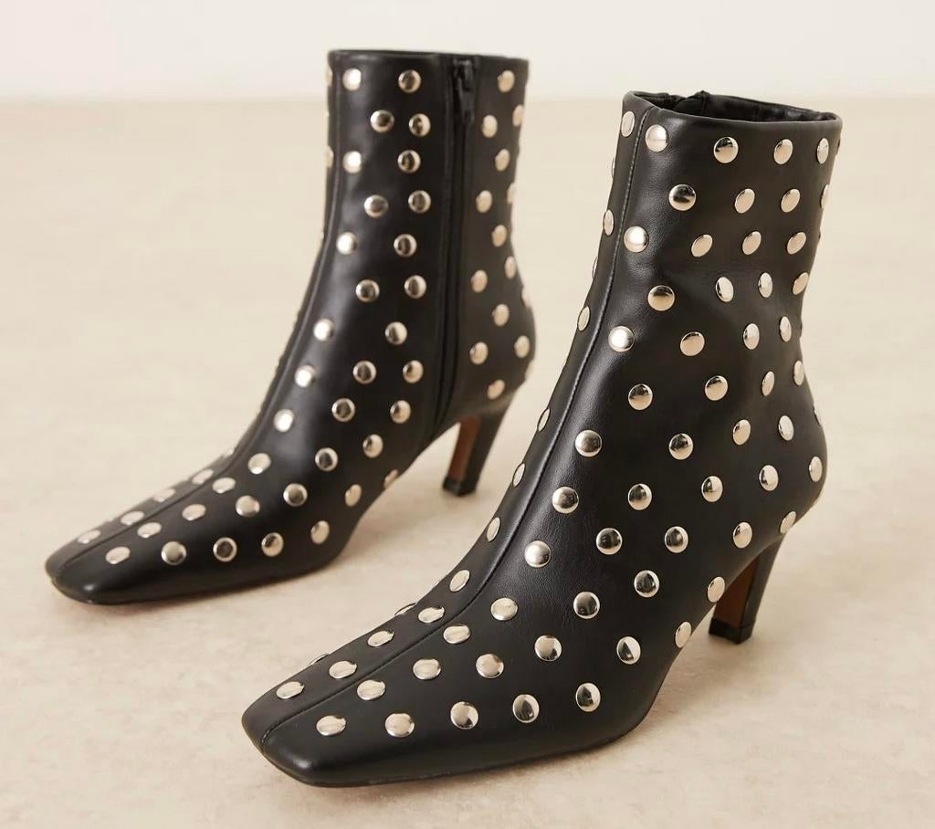 nieuw! ASOS zwarte enkel laarzen 38 studs faux leer, Verzenden, Nieuw, Zwart