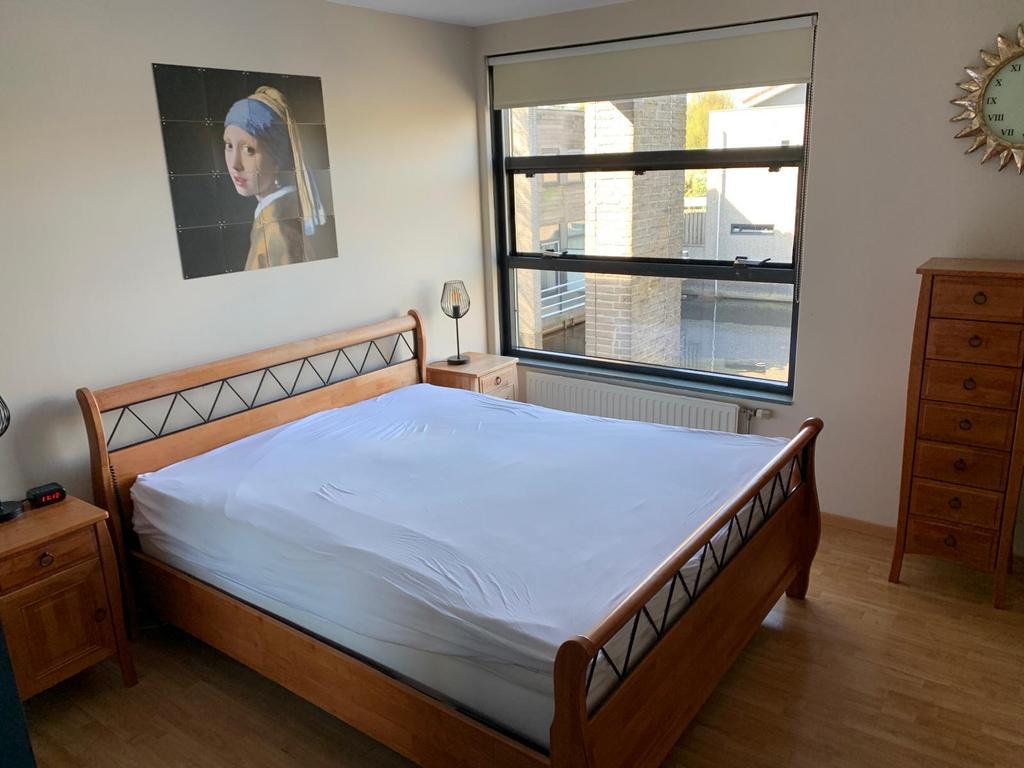 Complete kersenhouten slaapkamerset met bed en kasten, Huis en Inrichting, Slaapkamer | Bedden, Ophalen, Gebruikt, Bruin, Tweepersoons