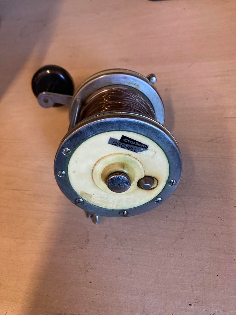 Vintage zeevismolen Mitchel Captain, Watersport en Boten, Ophalen of Verzenden, Gebruikt, Molen