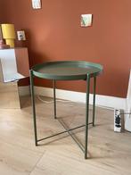 Groen IKEA bijzettafeltje, Huis en Inrichting, Tafels | Bijzettafels, Minder dan 55 cm, Gebruikt, Metaal of Aluminium, Rond
