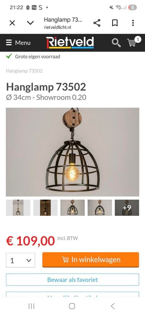 Industriële hanglamp Hornbach, zo goed als nieuw, Ophalen of Verzenden, Zo goed als nieuw, Minder dan 50 cm, Industrieel
