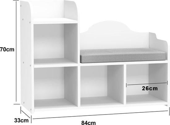 Vakkenkast boekenkast met bankje kinderkamer, Kinderen en Baby's, Ophalen of Verzenden