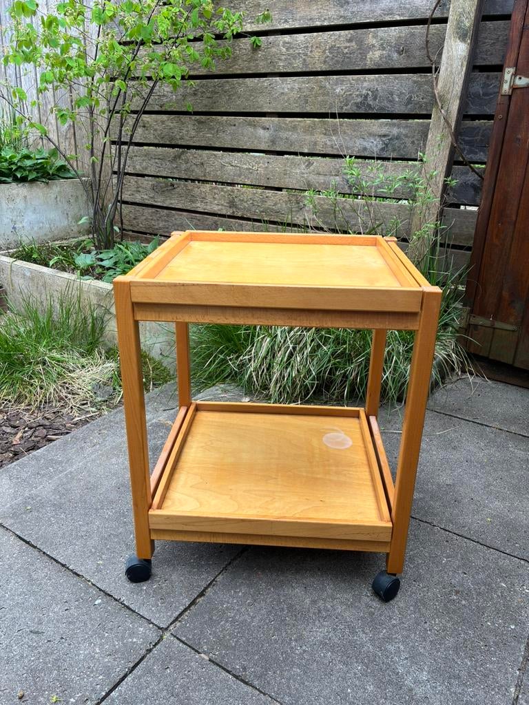 Tafeltje Vintage Deens Design, Trolley Hyllinge Mobler, 1980, Ophalen, Gebruikt, 50 tot 100 cm, Vierkant