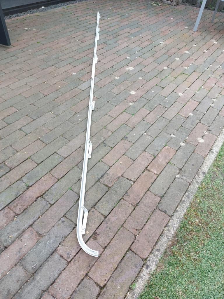 Gordijnrail met bocht en bevestigingsmateriaal, Ophalen, Gebruikt, Wit, 200 cm of meer
