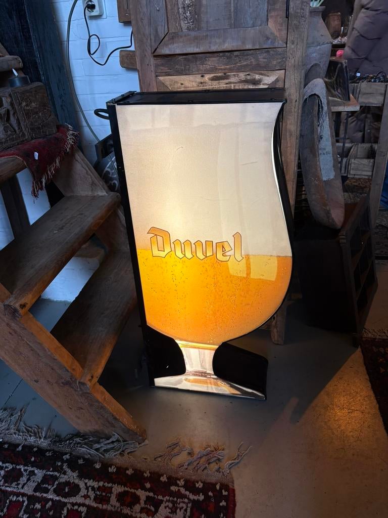 Grote Duvel lichtbak, Ophalen, Gebruikt, Reclamebord, Plaat of Schild, Duvel