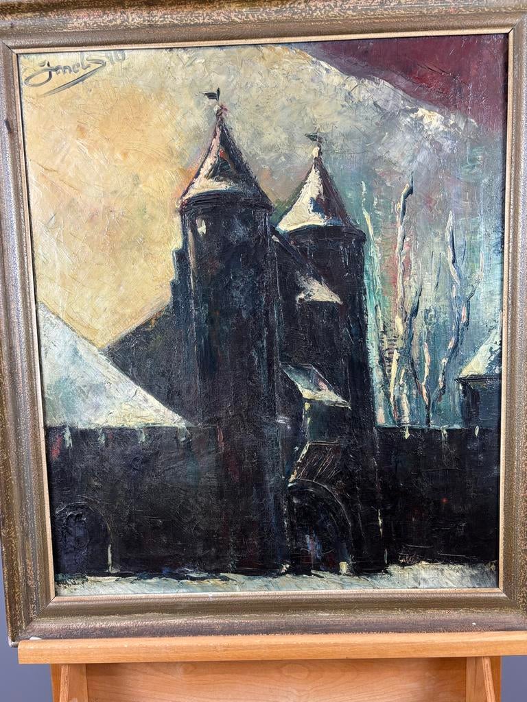 Jac Mels (1899-1974) - Helpoort Maastricht in de sneeuw, Antiek en Kunst, Kunst | Schilderijen | Klassiek, Ophalen
