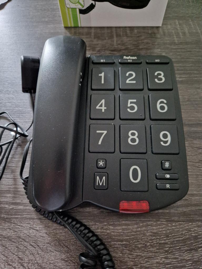 Vaste huistelefoon met grote toetsen, Ophalen of Verzenden, Gebruikt, 1 handset