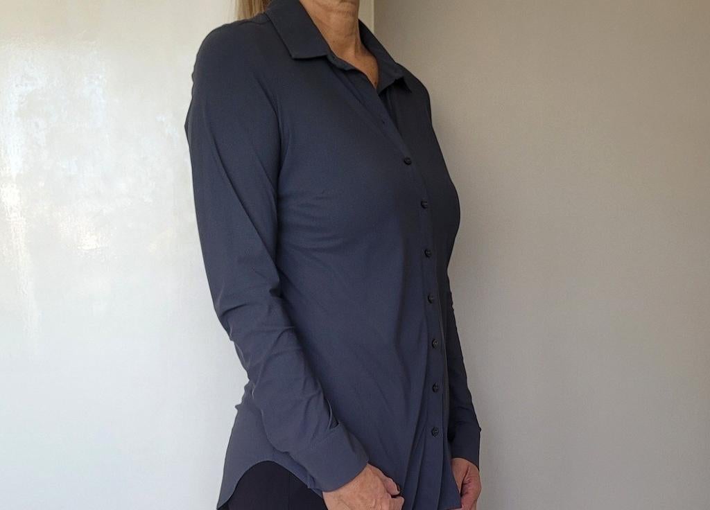 Studio Anneloes Poppy blouse S Antracietgrijs Travelstof, Studio Anneloes, Ophalen of Verzenden, Zo goed als nieuw, Maat 36 (S)