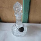 Karaf whisky fles met stop en naamplaatje glas origineel, Antiek en Kunst, Ophalen of Verzenden