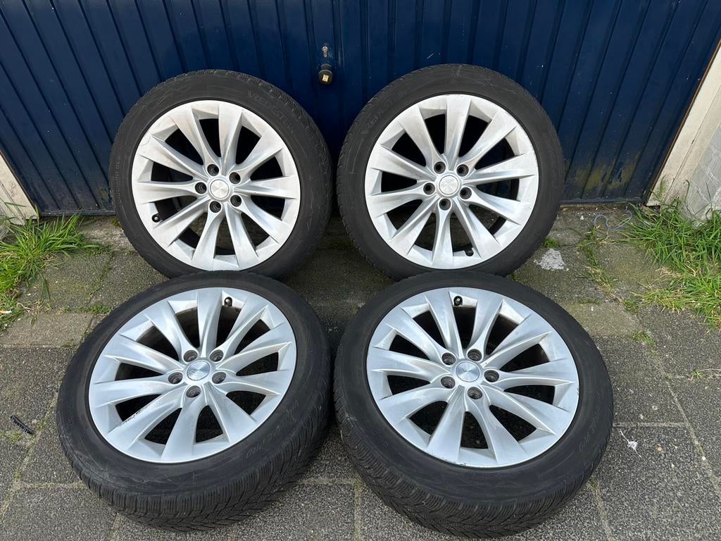 Oroginele Tesla Model S Velgen + TPMS Sensoren 19 Inch, Velg(en), Zomerbanden, Ophalen, 19 inch