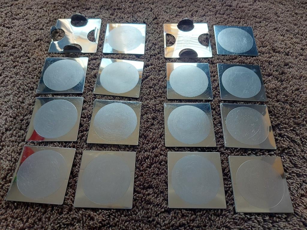 Ikea Groggy onderzetters RVS - 2 Sets van 7 stuks, Ophalen of Verzenden, Gebruikt, Glas of Kopje