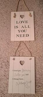 Harten panelen mat opschrift, Ophalen of Verzenden