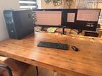 PC met 2x Lenovo 24" i7, 16GB, SSD 256+1TB, Nvidia Quadro, Ophalen, Gebruikt, SSD, Met videokaart