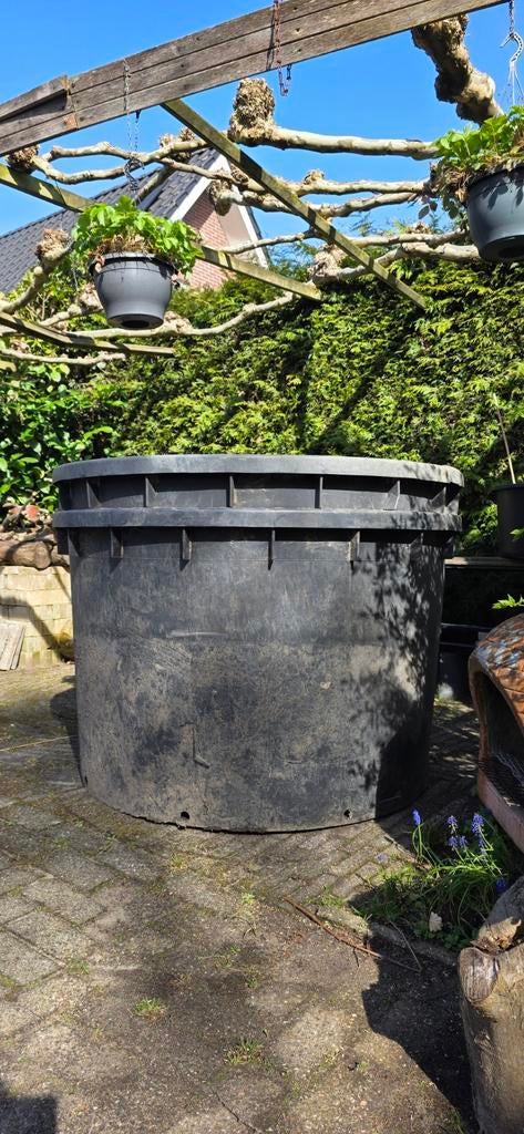 1000 liter kuip, plantenkuip, zwart, gebruikt, Ophalen of Verzenden, Rond, Kunststof, Minder dan 30 cm