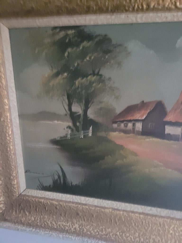 Vintage olieverf schilderijtje, Antiek en Kunst, Ophalen of Verzenden